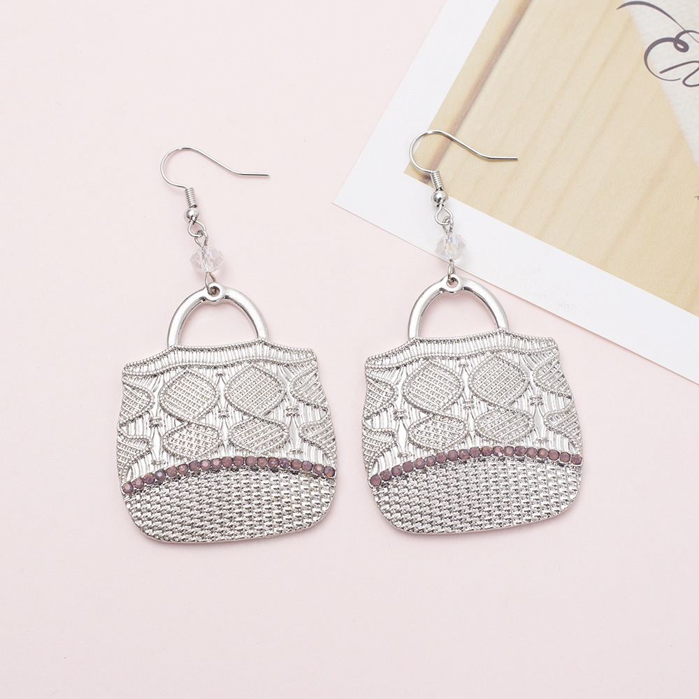 1 Pair Casual Simple Style Bag Alloy Drop Earrings display picture 5