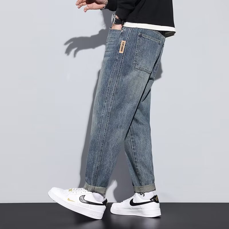2024 primavera y otoño pantalones de estilo vibe americano ins High Street Street jeans pantalones casuales rectos sueltos para niños