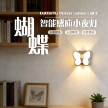 人体感应灯充电磁吸山丘猫眼衣柜过道楼梯卧室走廊护眼小夜灯蝴蝶