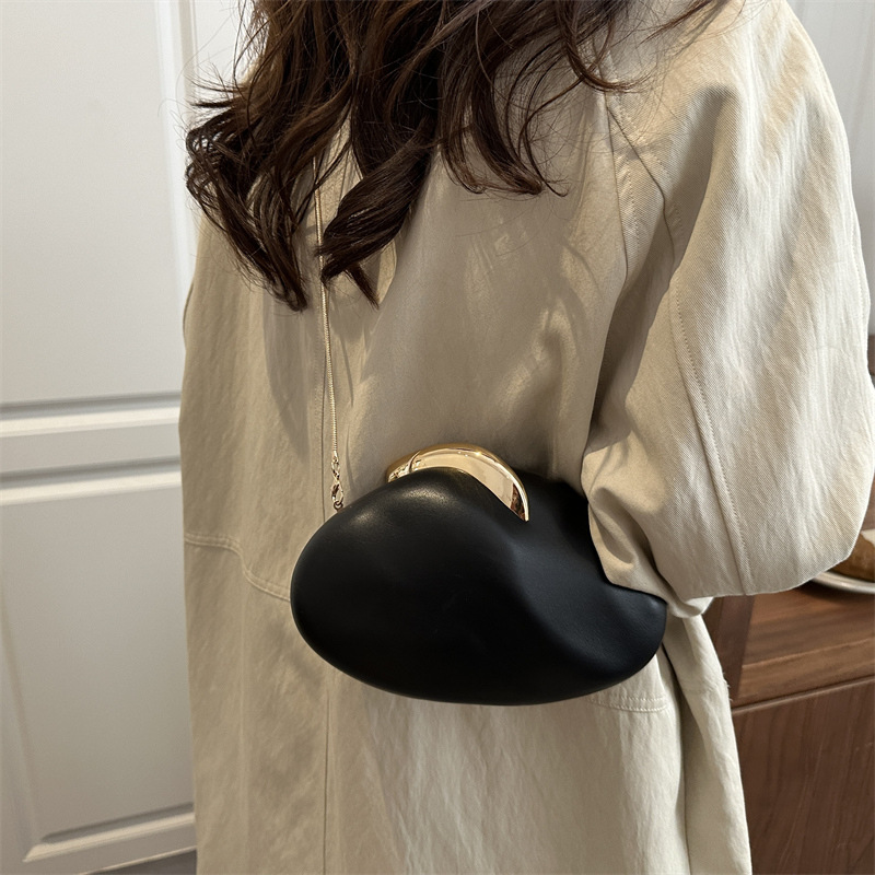 Unique Oval Acrylic Handbag For Women 2025 New Arrival European & American Fashion Niche Shoulder Bag Chain Evening Bag - Thumbnail 2