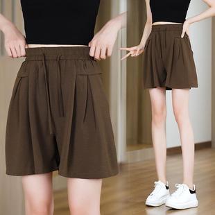 Shorts Women's 2024 Summer New Arrival Small Wide-leg Pants Ice Silk Breathable High Waist Slim Look Thin Casual Draping Pants