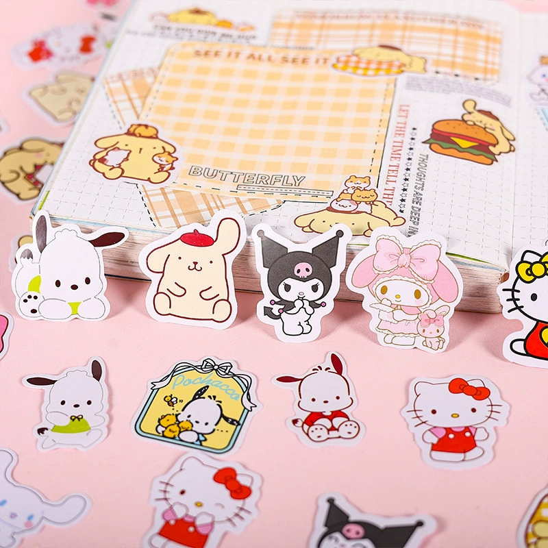 Набор наклеек Sanrio, детские мультяшные планировочные наклейки, 100 шт. разноцветные