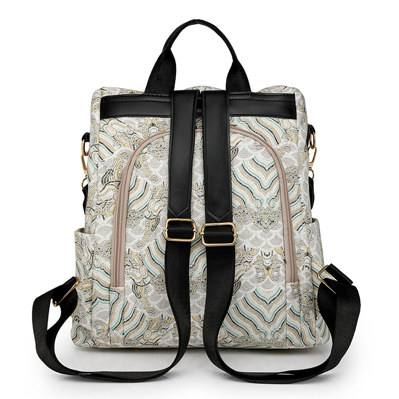 2024 nueva mochila antirrobo para mujer de moda estadounidense de gran capacidad, simple, nicho, mochila para mujer