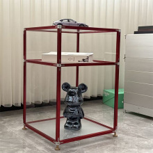 中古不锈钢置物架金属收纳展示柜餐边柜落地多层书架边几储物柜子