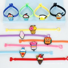 男女儿童手腕带手饰饰品卡通可爱硅胶手镯手链装饰品软胶手环杂色