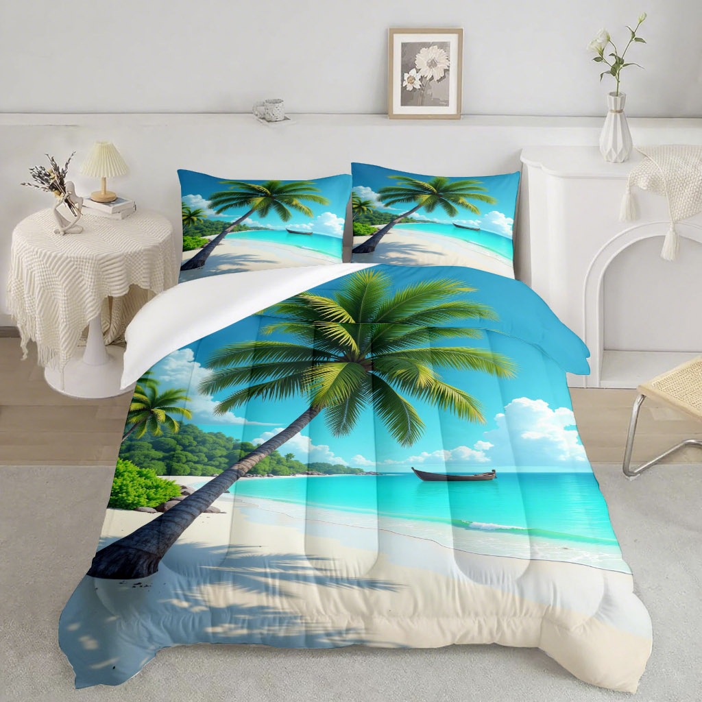 TEMU / JIT nuevo producto de impresión digital de alta definición con vistas al mar 180gms fabricantes de colcha de suministro directo a las figuras se pueden fijar