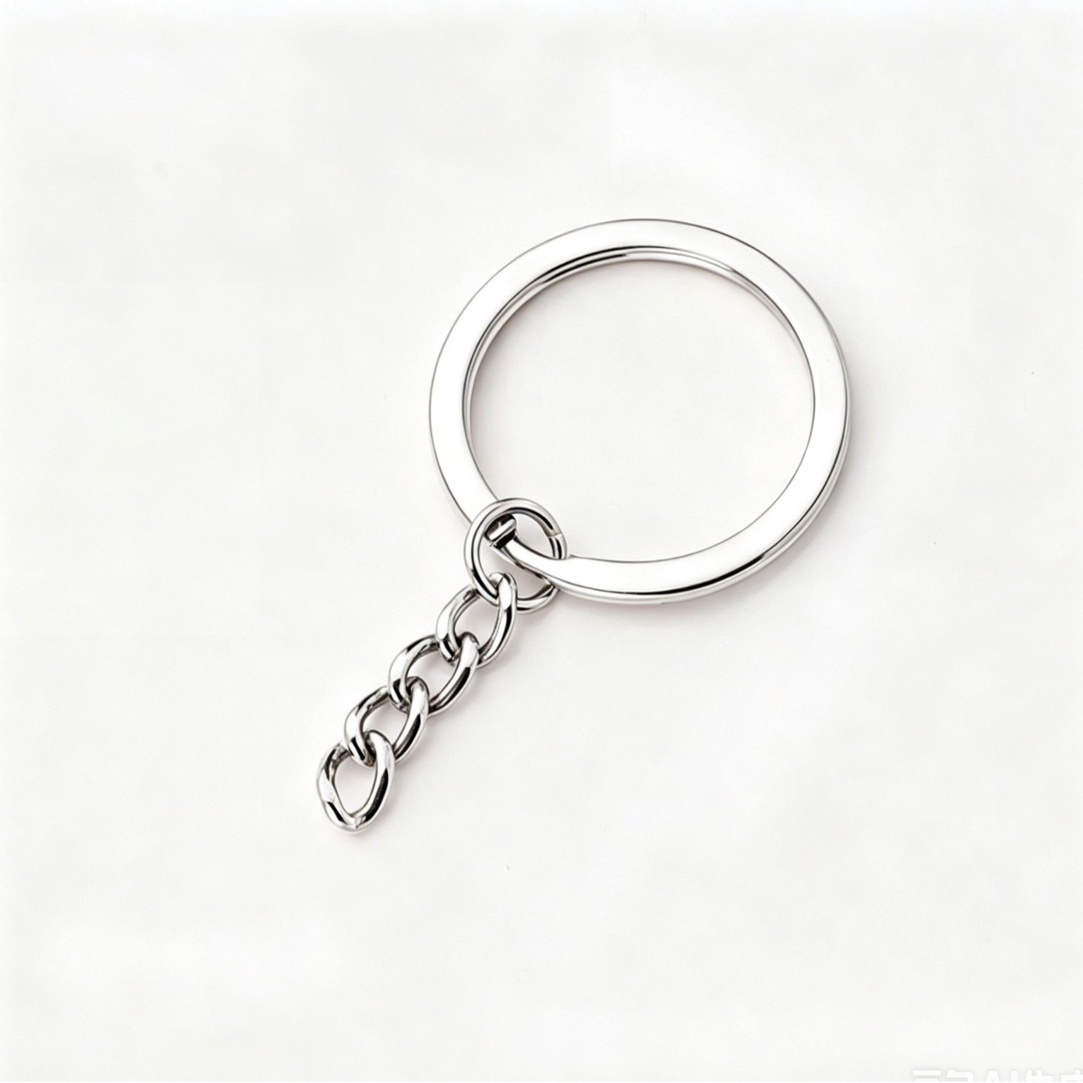 Anillos para llaveros en stock, anillos metálicos para llaveros, anillos planos con cadenas, anillos para llaveros DIY, anillos planos de varios tamaños.