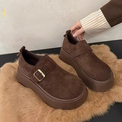 厚底博肯鞋女2025秋季新款一脚蹬女鞋森系复古勃肯单鞋休闲乐福鞋