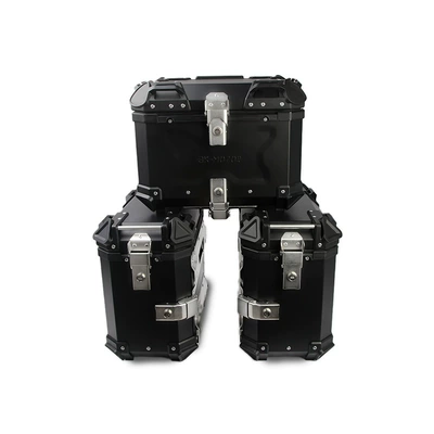 Large Capacity 38L aluminum alloy side box luggage waterproof storage storage box motorcycle suitcase three boxes accessories (Motorcycle trunk) - 45l-trunk-38l-side-box-black