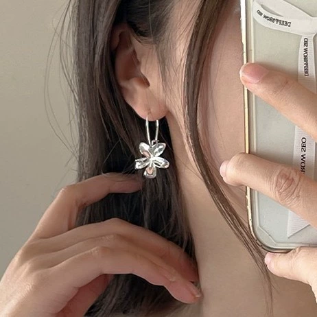 小设计耳环 universal pendant high-quality style silver 925 sample flowered simple and elegant design light luxury style