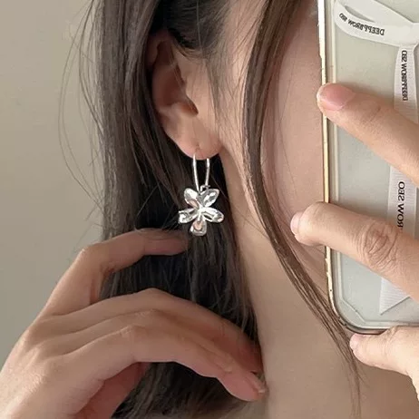 小设计耳环 universal pendant high-quality style silver 925 sample flowered simple and elegant design light luxury style