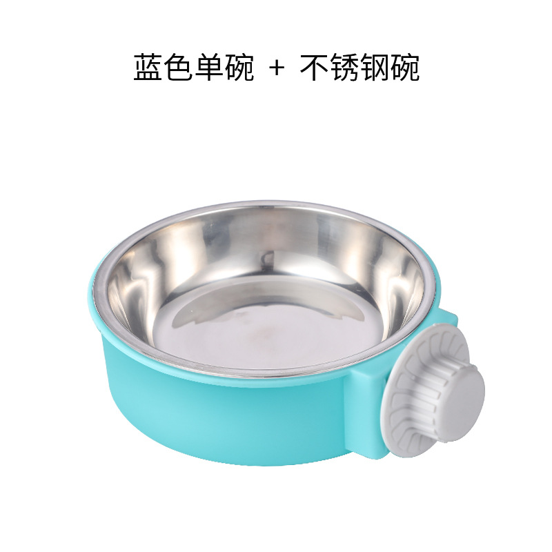 Suministro directo transfronterizo para mascotas de color caramelo de acero inoxidable cuenco para perros jaula colgante para mascotas tazón de comida para gatos colgante de acero inoxidable cuenco colgante