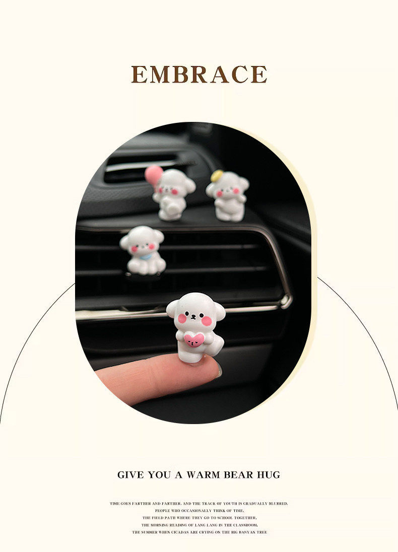 Cute Car Ornaments, Puppy Car Dashboard Screen Healing-Themed Figurines, Car Interior Decorations, Electric Vehicle Accessories