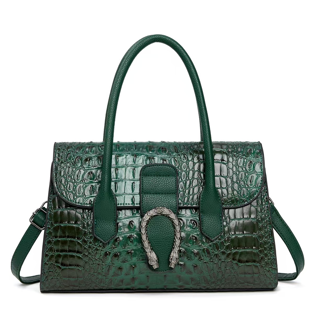 Clásico cocodrilo estampado bolso de mano casual de gran capacidad versátil bolso de hombro de moda de viaje mochila bolso de mano
