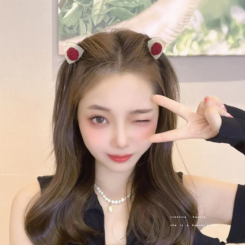 Clip de cabello rojo de venta al por mayor anillo de cabello de cuerda de cabello de 2 yuanes tienda de venta de productos de fábrica de accesorios para el cabello