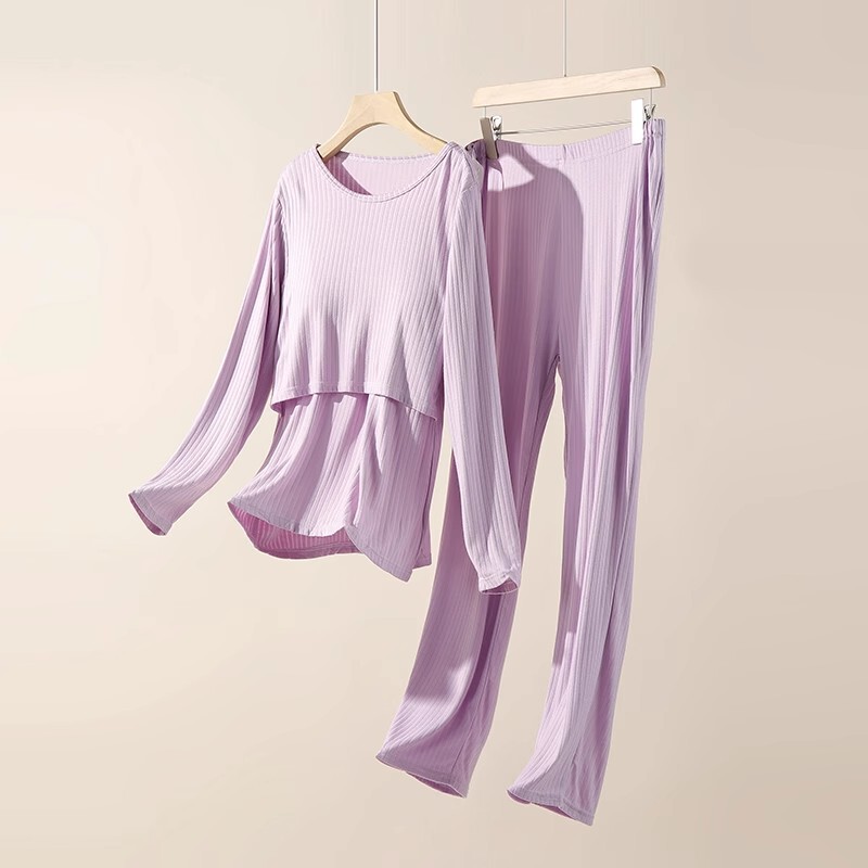 Modal Pit Strip Pregnant Women's Clothing Moon Suit Lift Breastfeeding Suit Pregnant Women's Pajamas Spring and Autumn New Factory Generating Hair Modal Pit Strip Pregnant Women's Clothing Moon Suit Lift Breastfeeding Suit Pregnant Women's Pajamas Spring and Autumn New Factory Generating Hair