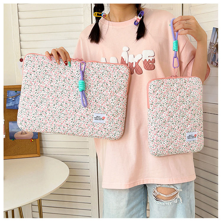 フレッシュな花の新しいノートパソコンのバッグ女性11インチ13インチ15インチ内胆バッグ高颜値ipad収納バッグ|undefined