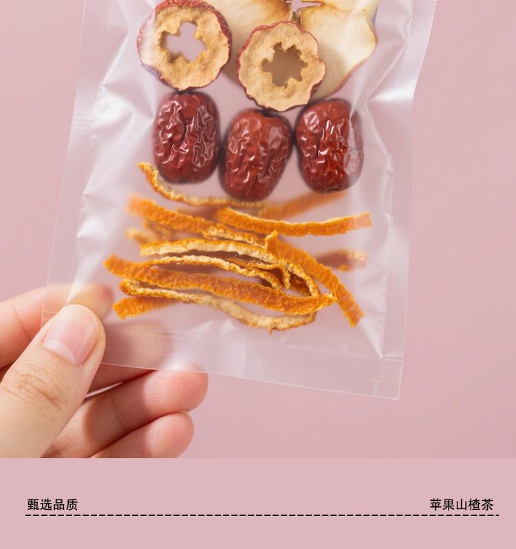 Apple Hawthorn Tea Bags Shan Zha Whole Berry Infusion 100g 5 Packs Sweet Sour Herbal Tea in use