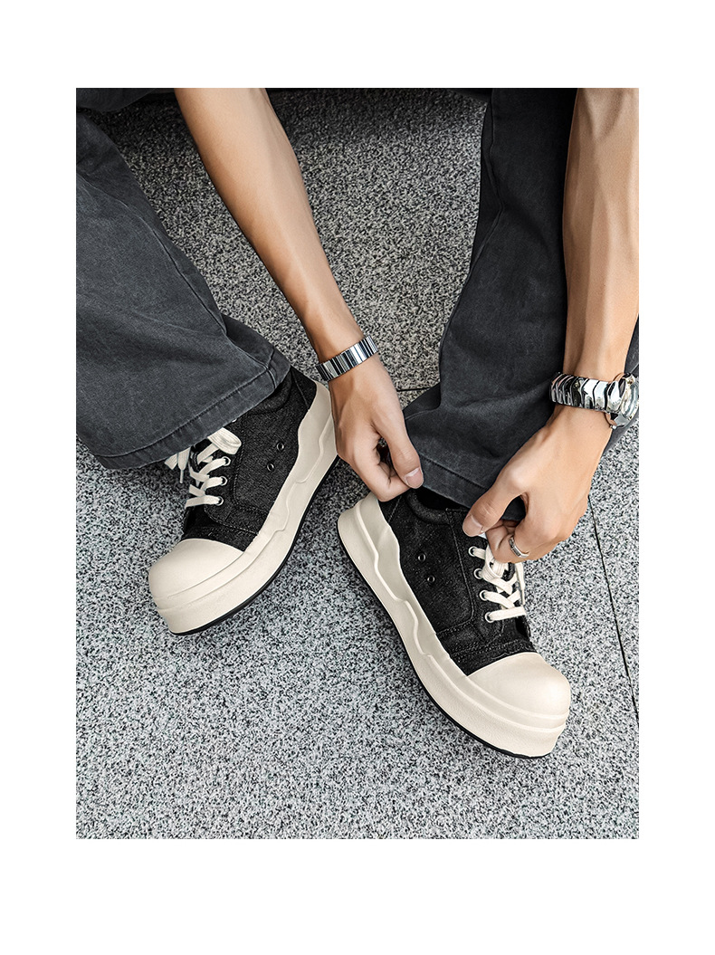 Women's Mickey Mouse Platform Canvas Trainers Height Increasing_voghion.com