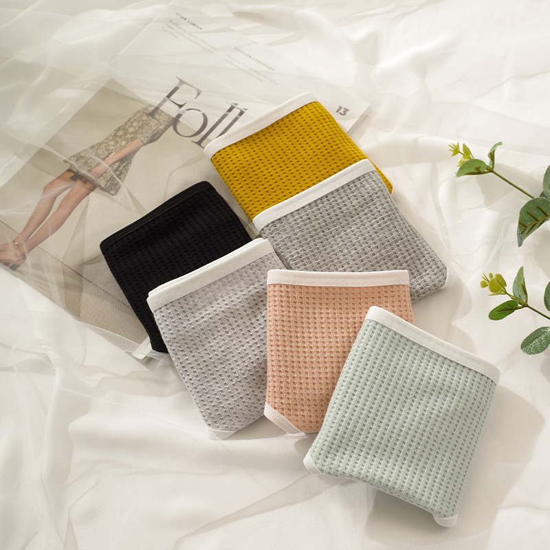 En stock 5A ropa interior antibacteriana para mujer hilo de verano fino transpirable color caramelo algodón Mediados de cintura chica estudiante ropa interior