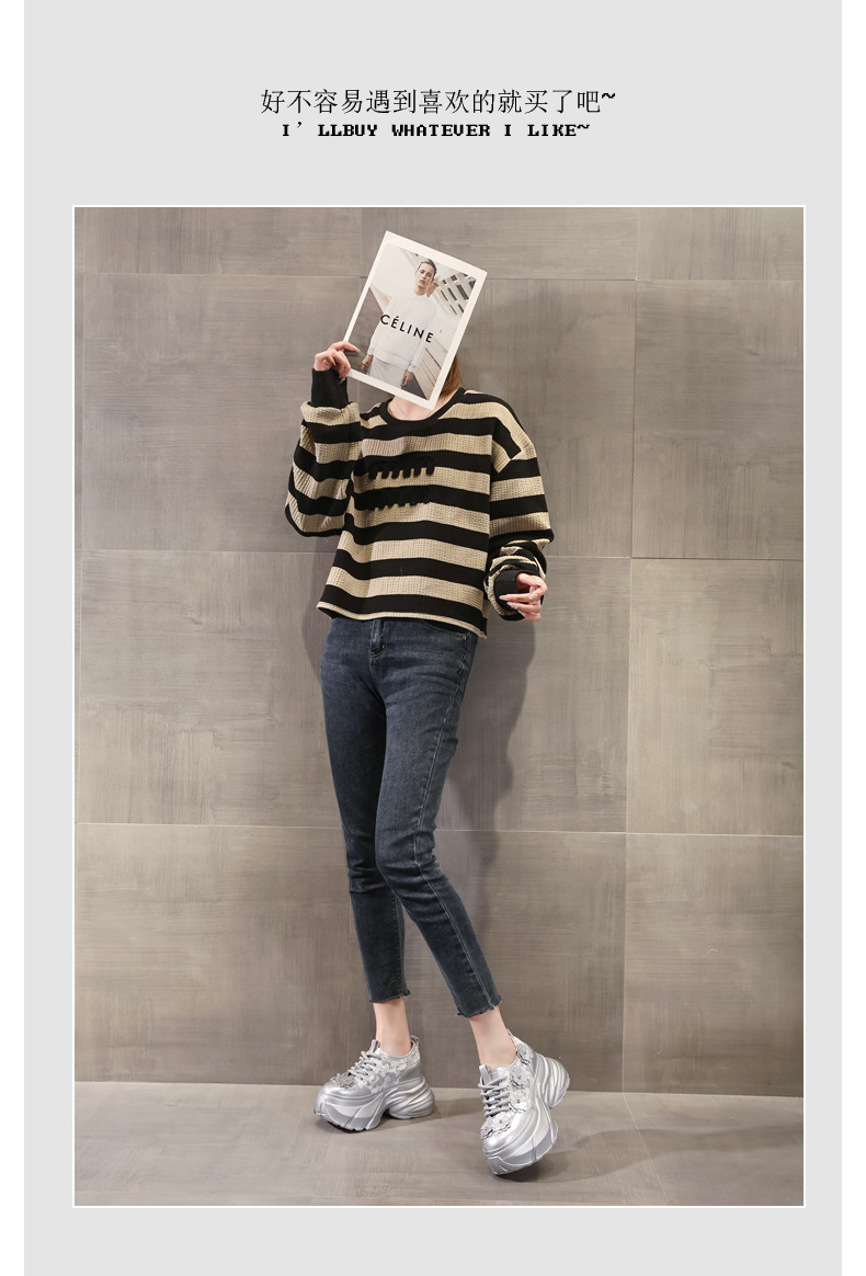 Giày sneaker nữ chunky đế dày tăng chiều cao, lưới thoáng khí — Màu trắng chi tiết 8