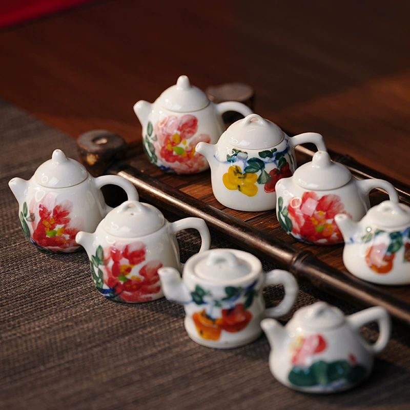 Поуга чай мини-чайничок графика линий инцентов Jingdezhen туристическое место горячий керамический художественный амулет