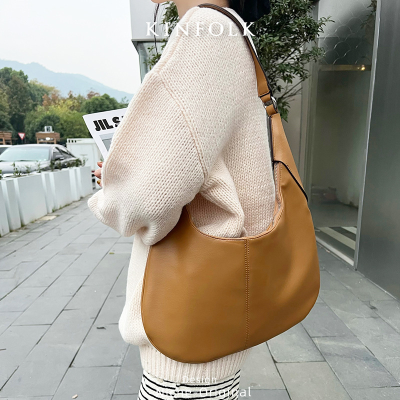 [Clearance] Fashionable Trendy Women's Large-Capacity French-Style High-End Underarm Bag Half-Moon Shoulder Crossbody Bag