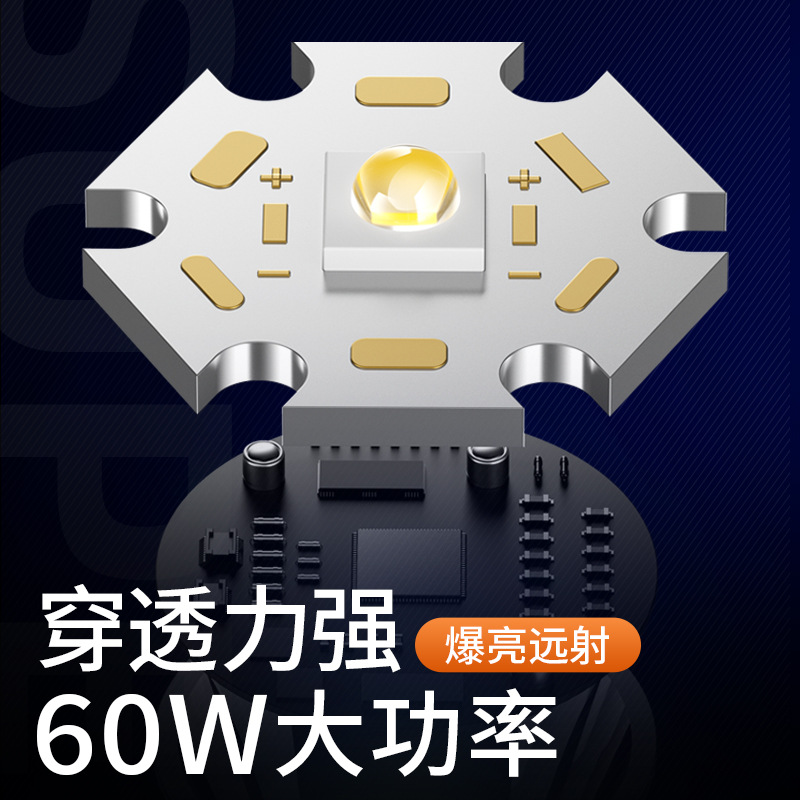 Linterna de fuego L20 personalizada 60W de alta potencia de montaje nocturno pesca de emergencia al aire libre control de inundaciones