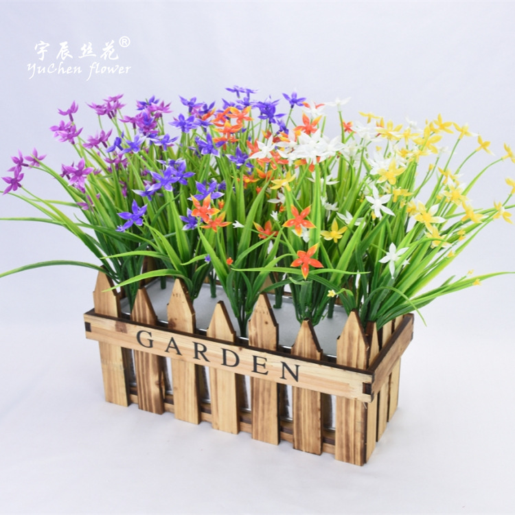 批发仿真植物尖角兰花槽 装饰花塑料假花仿真兰花花束  婚庆装扮