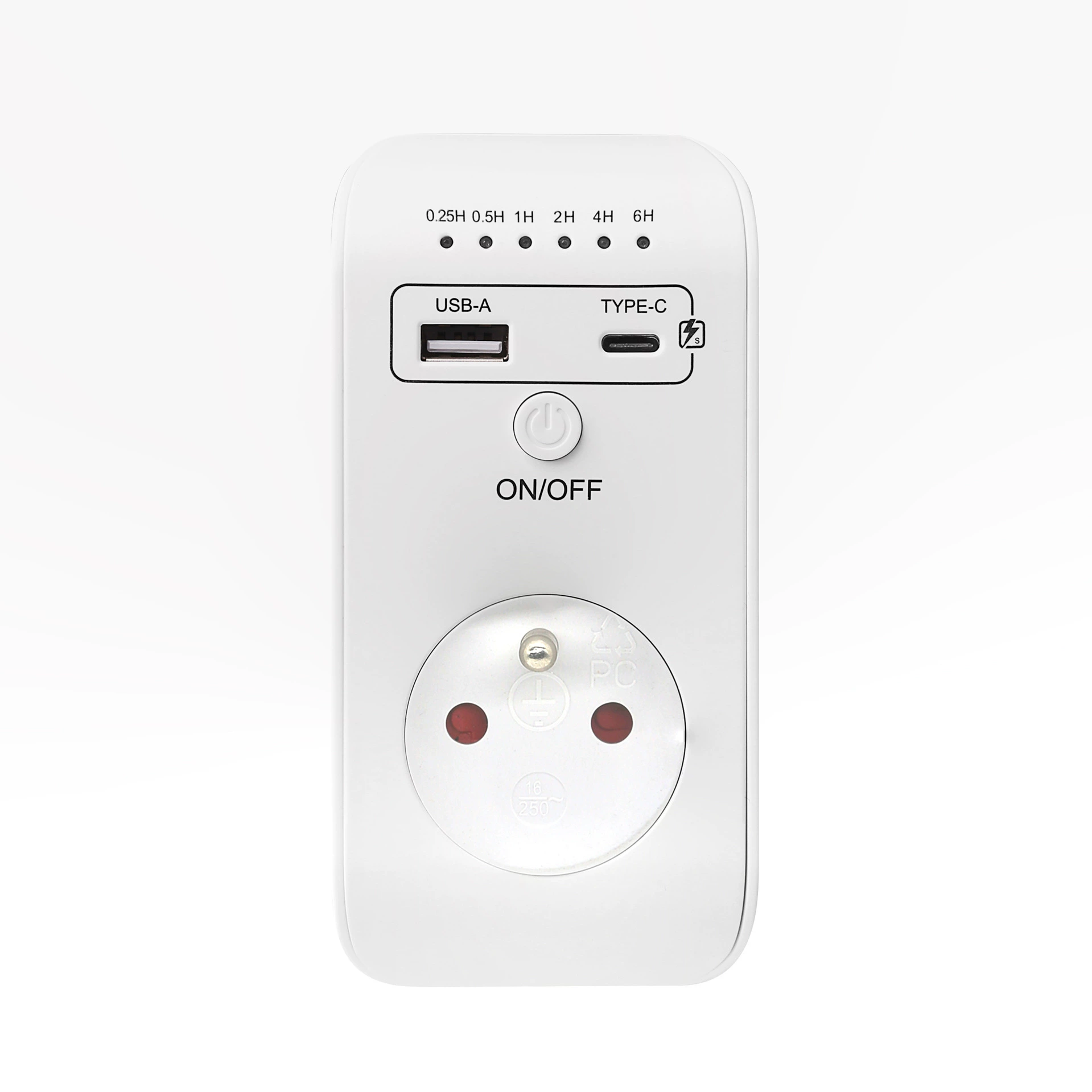 Новый французский USB Type C Обратный отсчет гнездо Smart Time Controller Многофункциональная защита гнездо