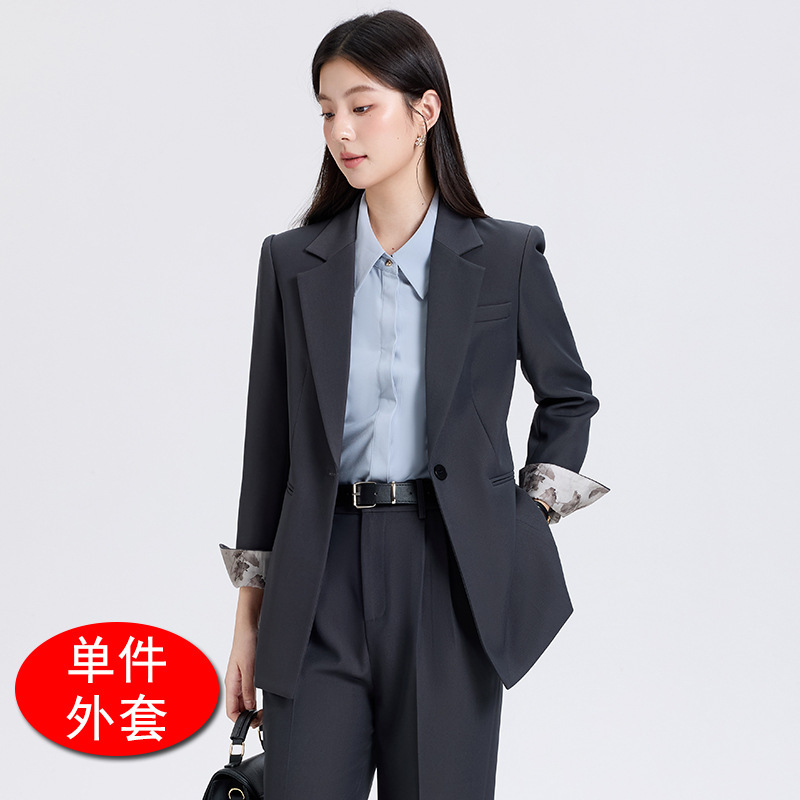 职业西装套装女春秋高端气质轻职场高级感大学生面试正装西服外套|undefined