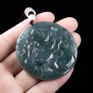 Natural a goods jade blue water dragon and phoenix pendant lovers dragon and phoenix brand pendant men's necklace women's wholesale