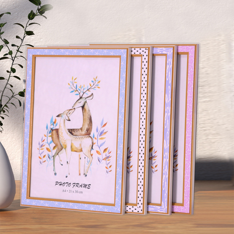 Simple wooden photo frame decoration 6-inch 7-inch 8-inch A4 children's photo frame wooden picture frame wall-mounted horizontal and vertical Universal