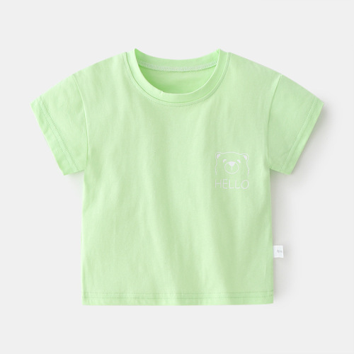 Children's short-sleeve spandex pure cotton t-shirt 0-3 years old for boys and girls, baby half-sleeve ultra-thin top infant summer shirt children's clothing