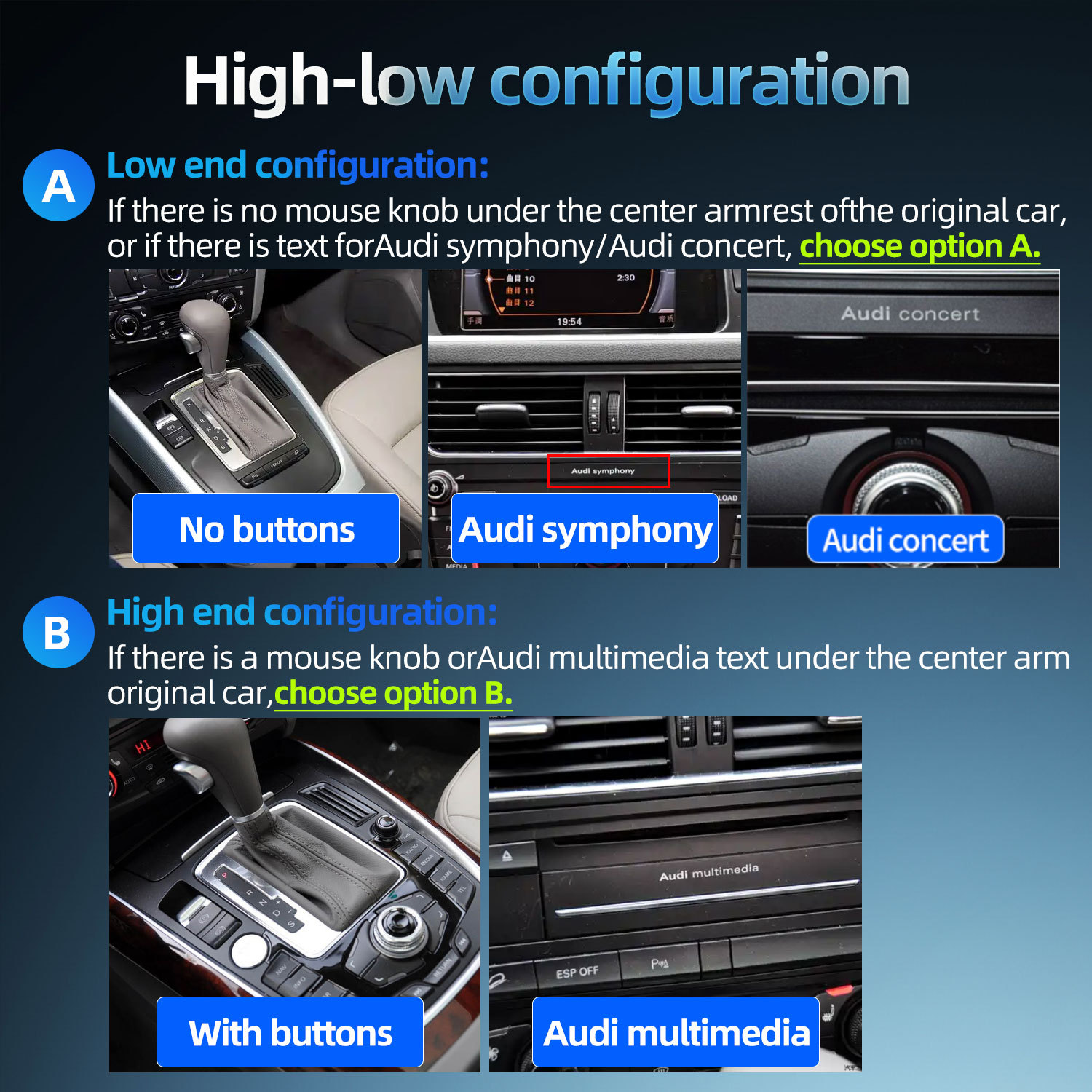 Car DVD navigation suitable for Audi Q5 8R 2009-2017, Android wireless Carplay central control large screen