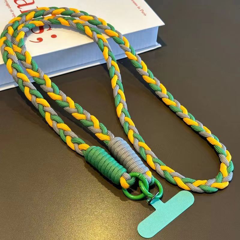 斜めに編み上げた携帯電話のストラップにぶつかって色をつけます。|undefined