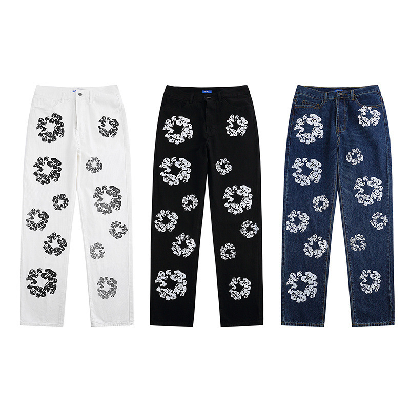 European and American High Street Printed Jeans Trendy Brand hiphop Street Pants Loose American Vintage Pants European and American High Street Printed Jeans Trendy Brand hiphop Street Pants Loose American Vintage Pants