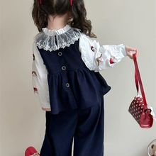 女童套装春秋季洋气公主风休闲装2025新款女宝宝秋装超好看三件套