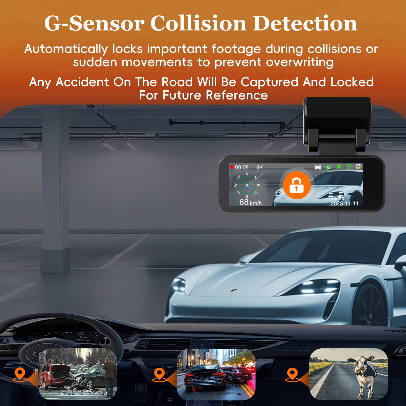 New Cross-Border 4K High-Definition Night Vision Dual-Lens Wifi Front and Rear Dual Recording 24-Hour Parking Monitoring Car Dashcam