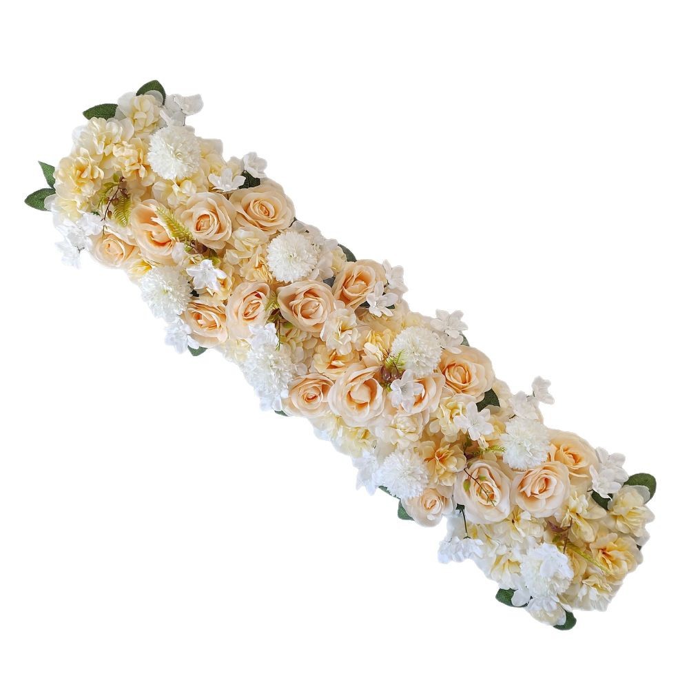 1m hilera de flores artificial hilera de suelo hilera de flores decorativa hilera de flores arco de boda flores decorativas hilera de flores largas hilera de rosas de boda