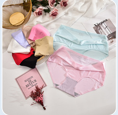 Seamless underwear for women, ice silk, one piece, mid-waist, large size, foreign trade wholesale, briefs, thin underwear 810