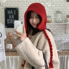 2025年手工编韩系纯色巴拉克拉法帽女秋冬麻花针织保暖拉法帽百搭