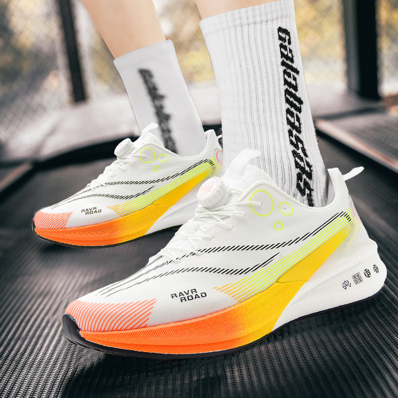 Nuevo conejo rojo 8pro botón giratorio zapatos de carrera para hombres de verano estudiantes deportivos profesionales almohadilla de carbono zapatos de carrera