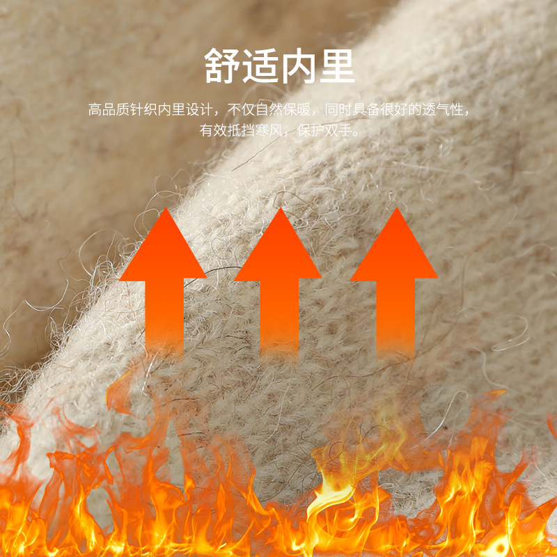 跨境专供冬季保暖真皮分指手套现货单色黑色成人手套大码男士手套