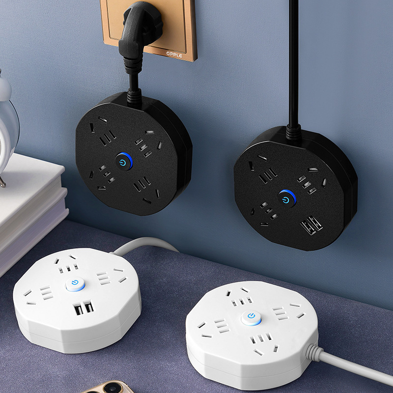 male year socket with long line plug board row plug multi-functional usb home dormitory multi-plug compact portable safety