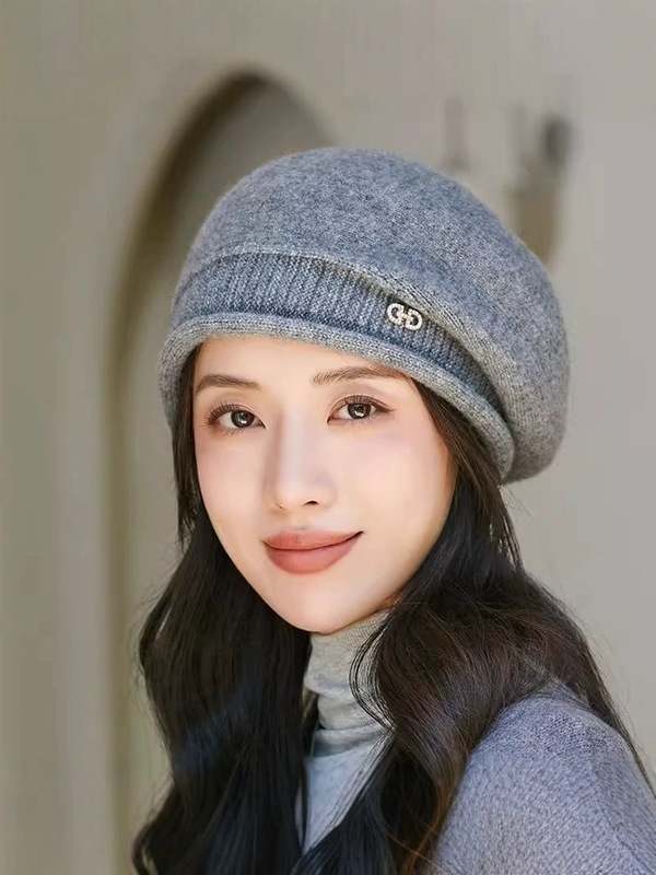 针织贝雷帽子女防寒2025秋冬季百搭时尚保暖洋气护耳毛线帽八角帽|undefined