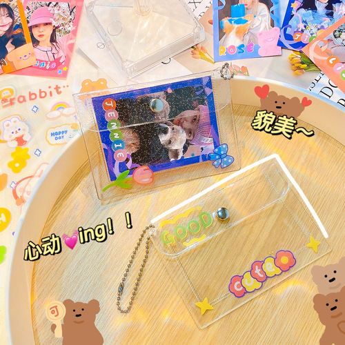 Yilan Creative Transparent Card Bag Simple DIY Storage Bag Mini Portable Coin Purse ins Girl Xingu Card Holder