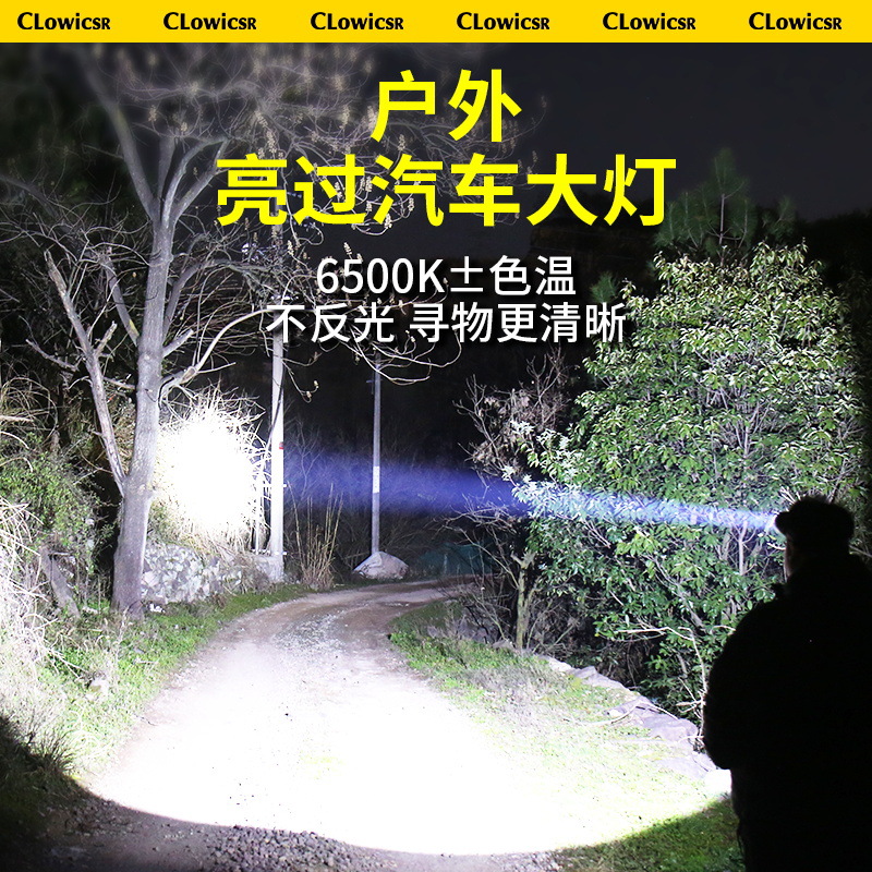 Faro de carga de luz fuerte láser blanco súper brillante Lámpara de iluminación al aire libre montada en la cabeza resistencia Súper Larga lámpara de minero de alta potencia duradera image 4