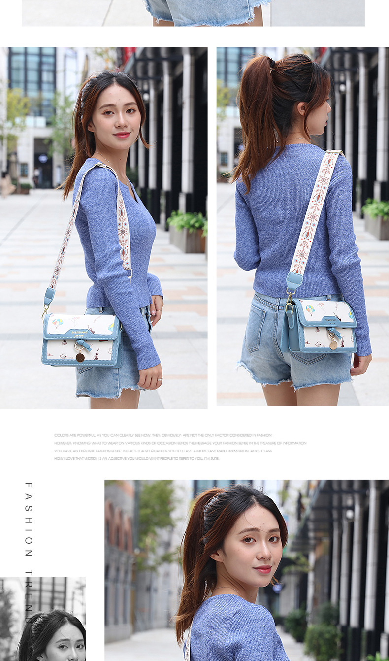 Women's Medium Pu Leather Cartoon Letter Streetwear Square Flip Cover Crossbody Bag display picture 6