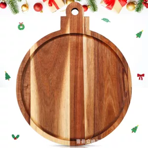 Amazon Acacia Trek Polyclades, приносящая ручную доску Benca Date Round Board Cheese Hread Card Pizza Pizza